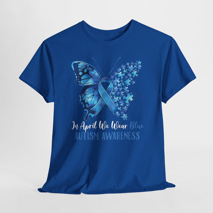 Autism Awareness Butterfly T‑Shirt — Blue Ribbon ‘Autism Awareness’ Tee