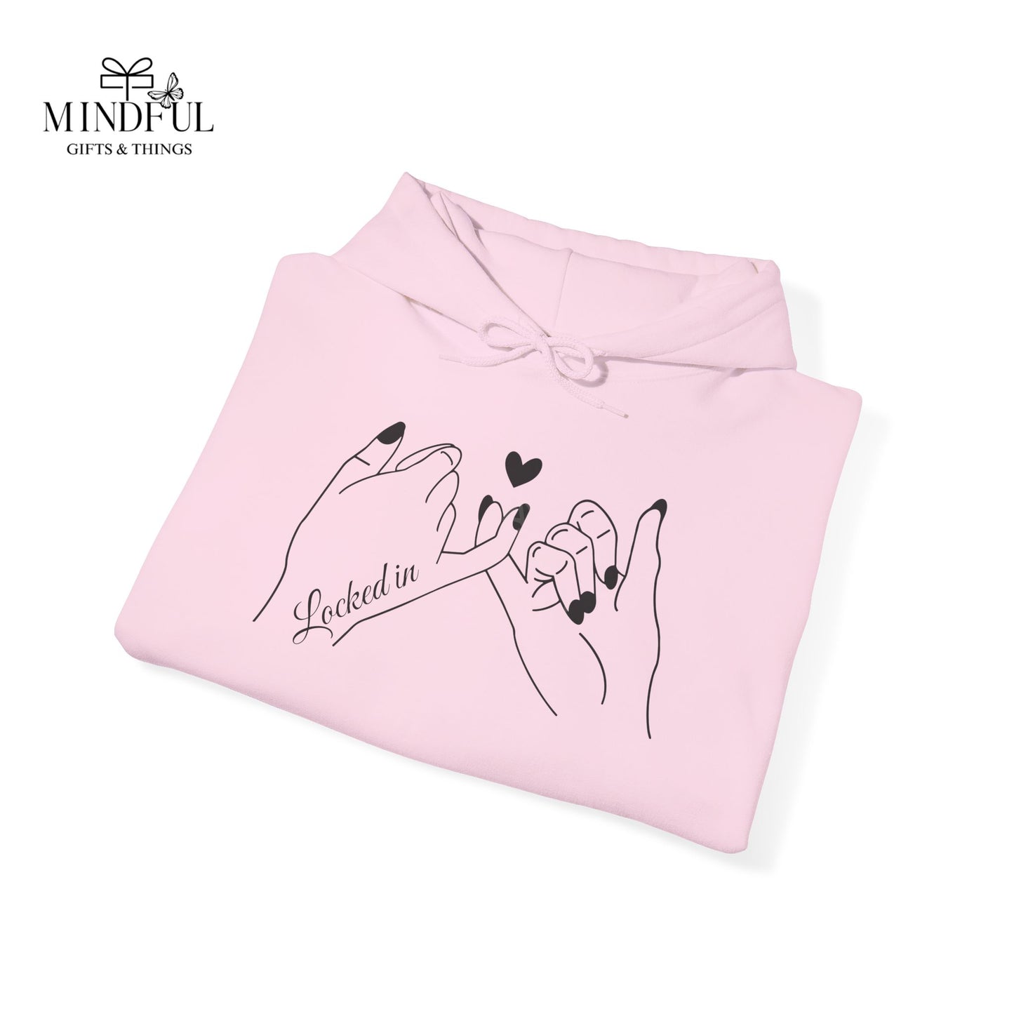 Hoodie — Minimal 'Promise' Pinky Swear Line Art Pullover