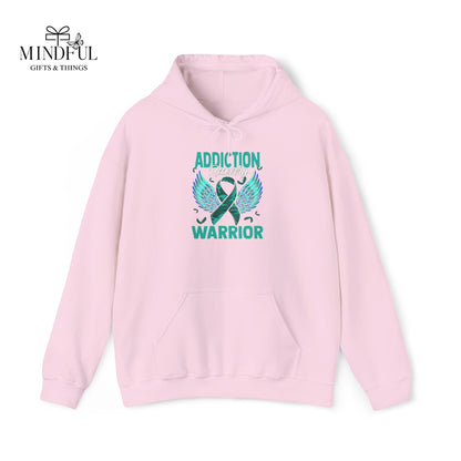Addiction Warrior Hoodie — Recovery Support Ribbon Sweatshirt