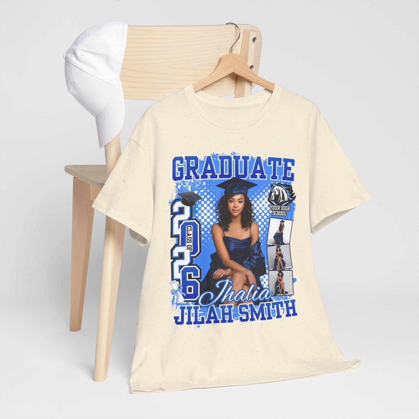 Graduate 2026 Custom Photo T-Shirt — Personalized Name & Picture Keepsake