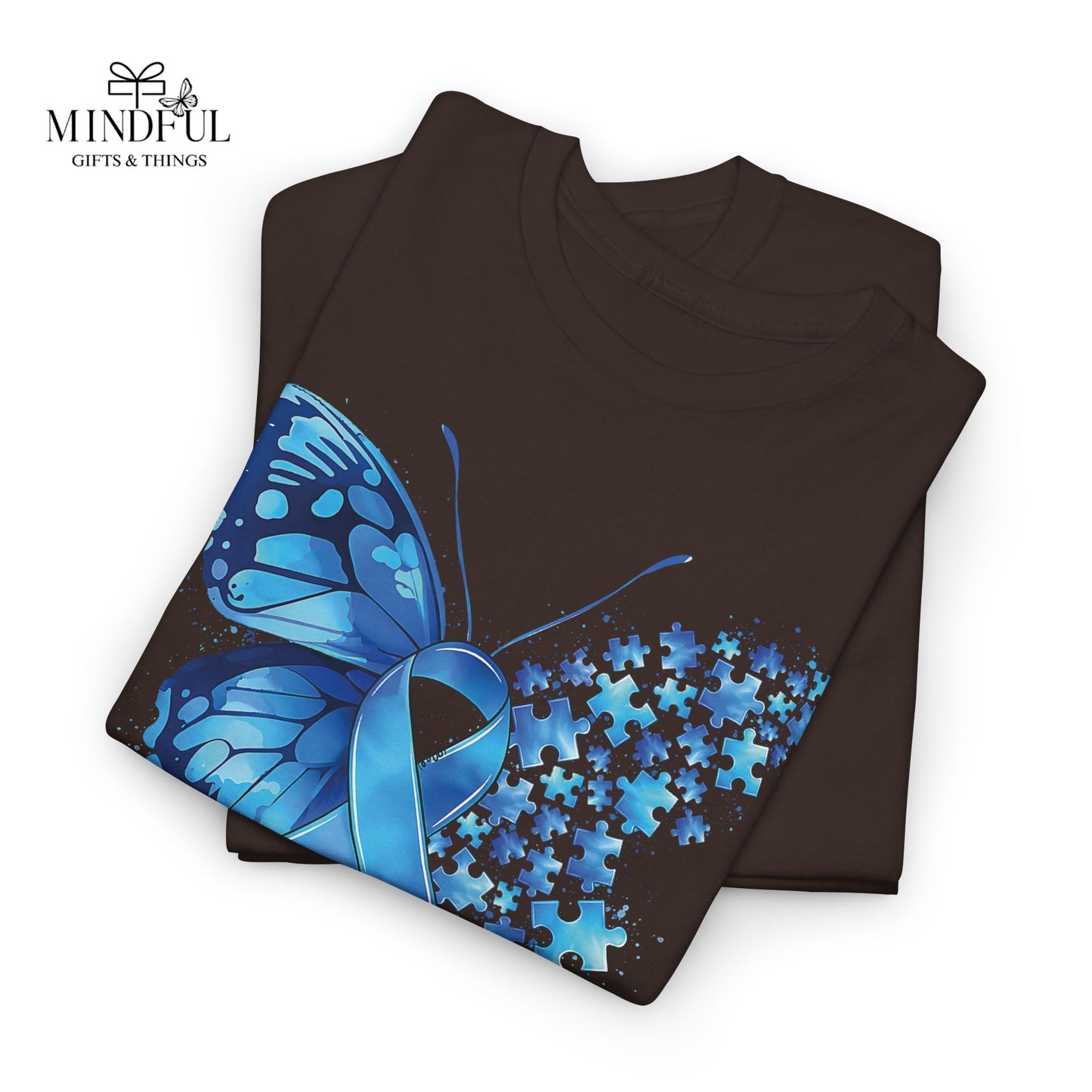 Autism Awareness Butterfly T‑Shirt — Blue Ribbon ‘Autism Awareness’ Tee