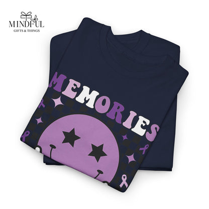 Smiley Memories Matter Tee — Purple Alzheimer’s Awareness Shirt