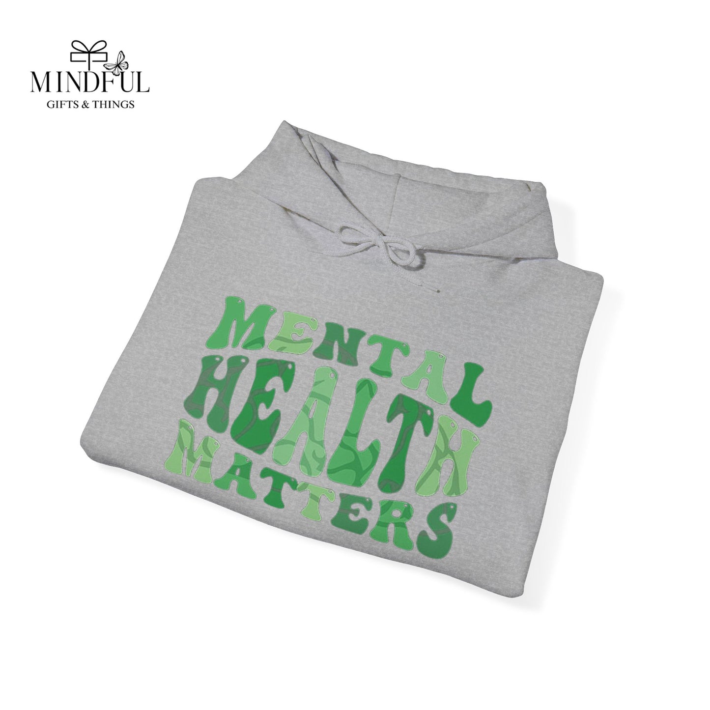 Mental Health Matters Hoodie — Green Retro Awareness Pullover