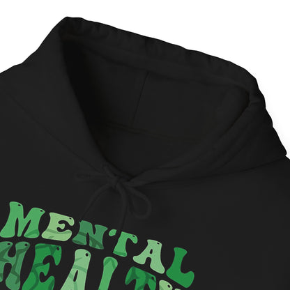 Mental Health Matters Hoodie — Green Retro Awareness Pullover