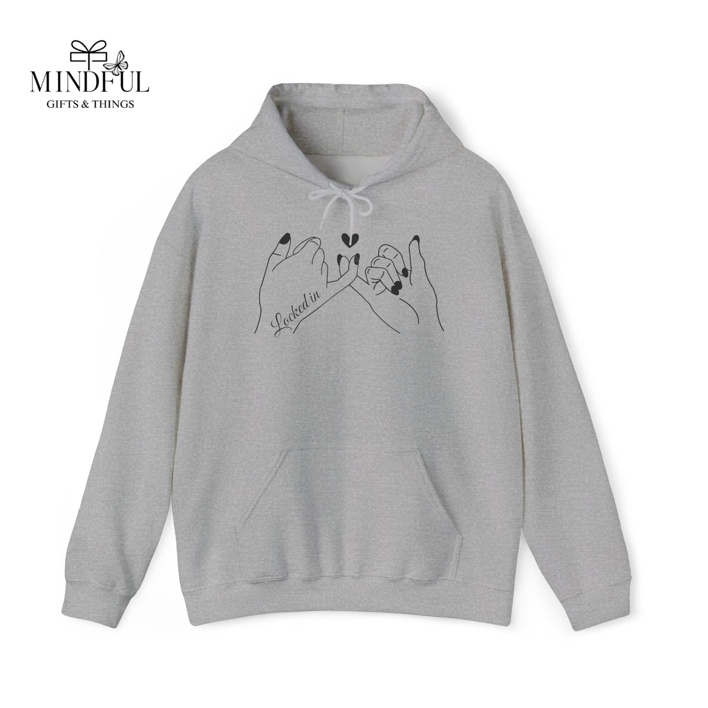 Hoodie — Minimal 'Promise' Pinky Swear Line Art Pullover