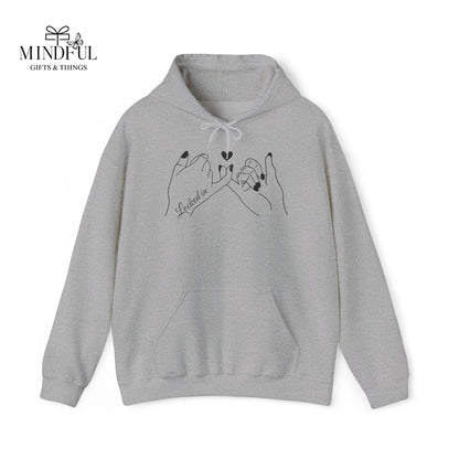 Hoodie — Minimal 'Promise' Pinky Swear Line Art Pullover