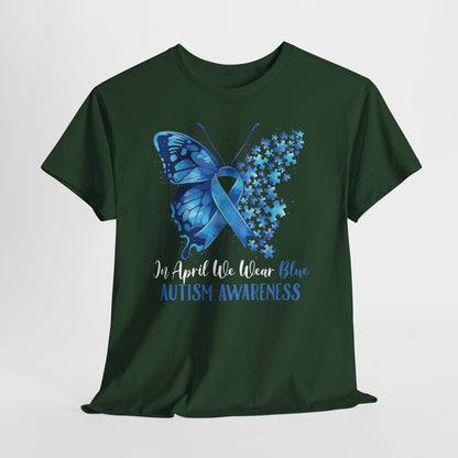 Autism Awareness Butterfly T‑Shirt — Blue Ribbon ‘Autism Awareness’ Tee