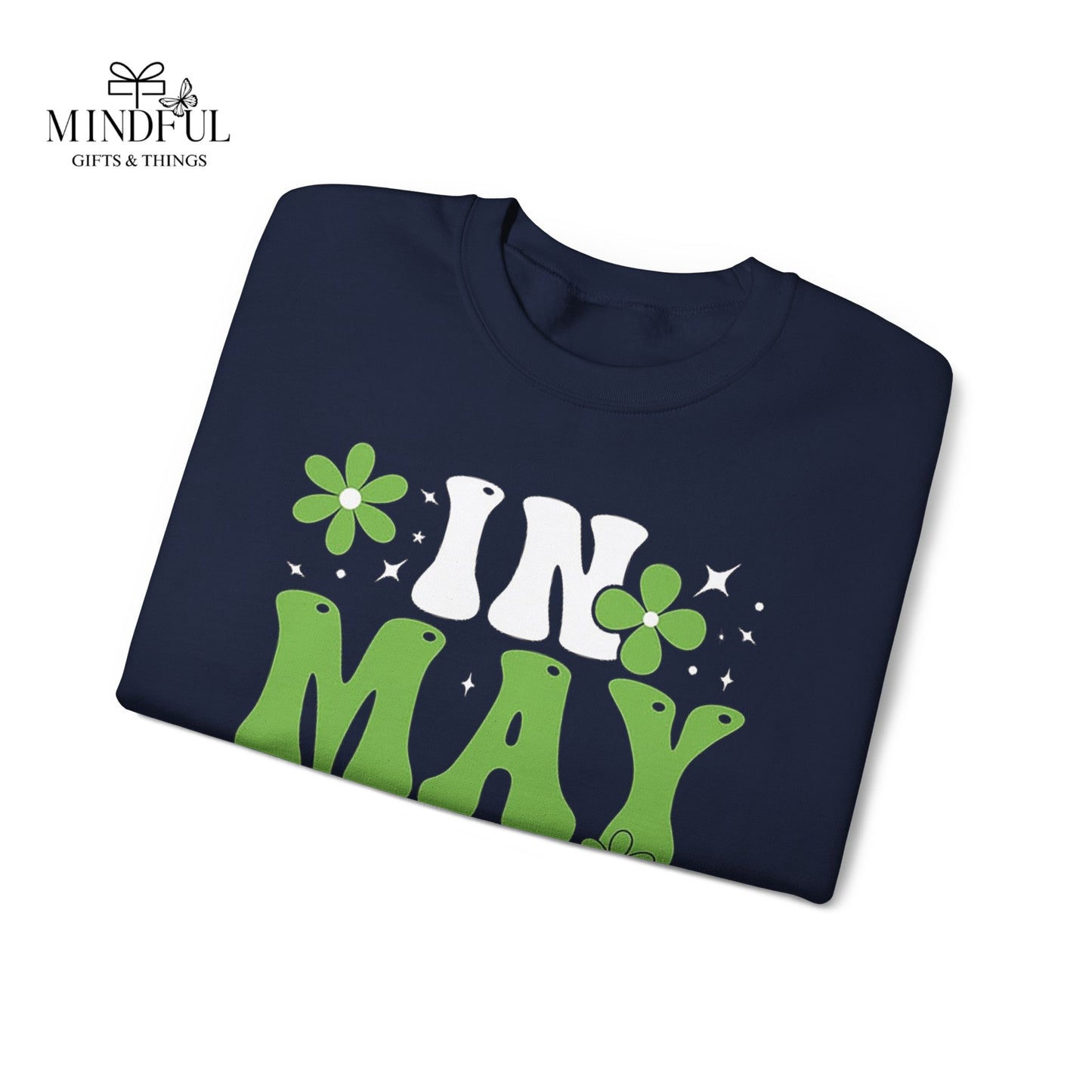 May the Green Crewneck Sweatshirt — St. Patrick’s Day Retro Floral Tee