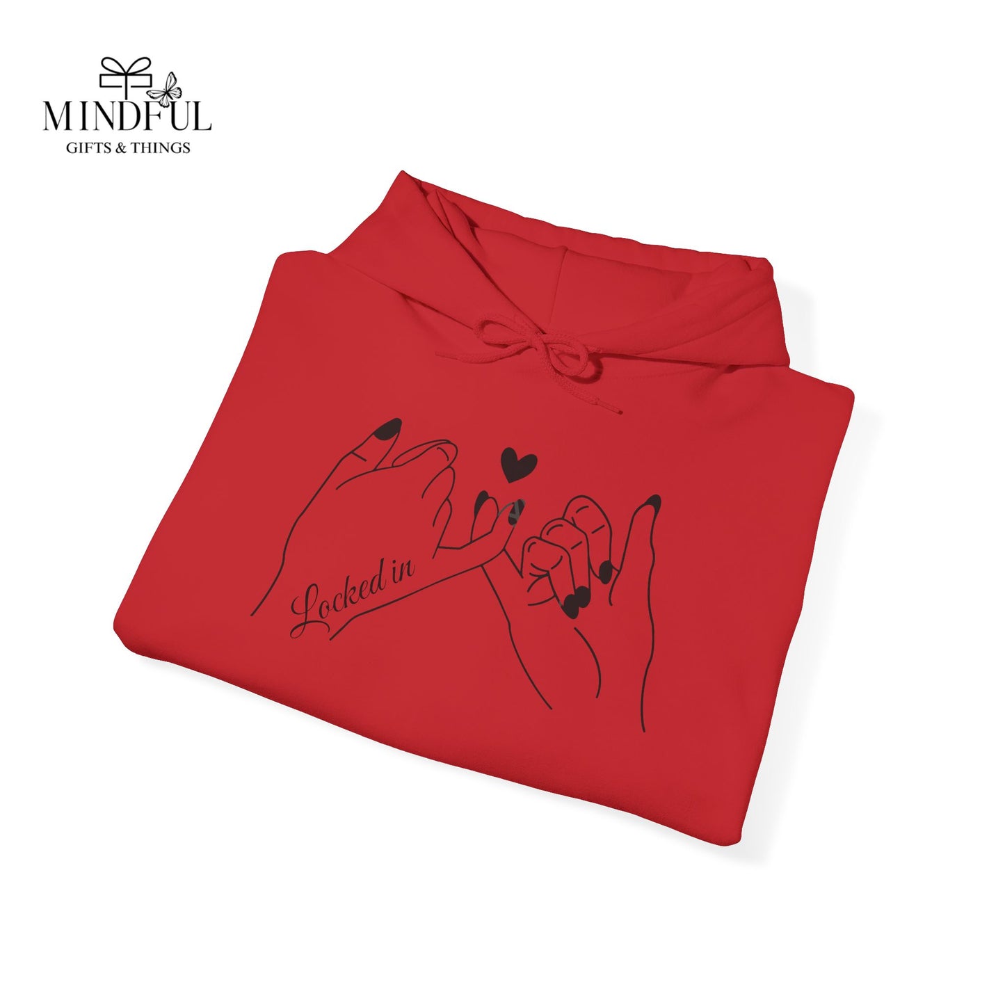 Hoodie — Minimal 'Promise' Pinky Swear Line Art Pullover