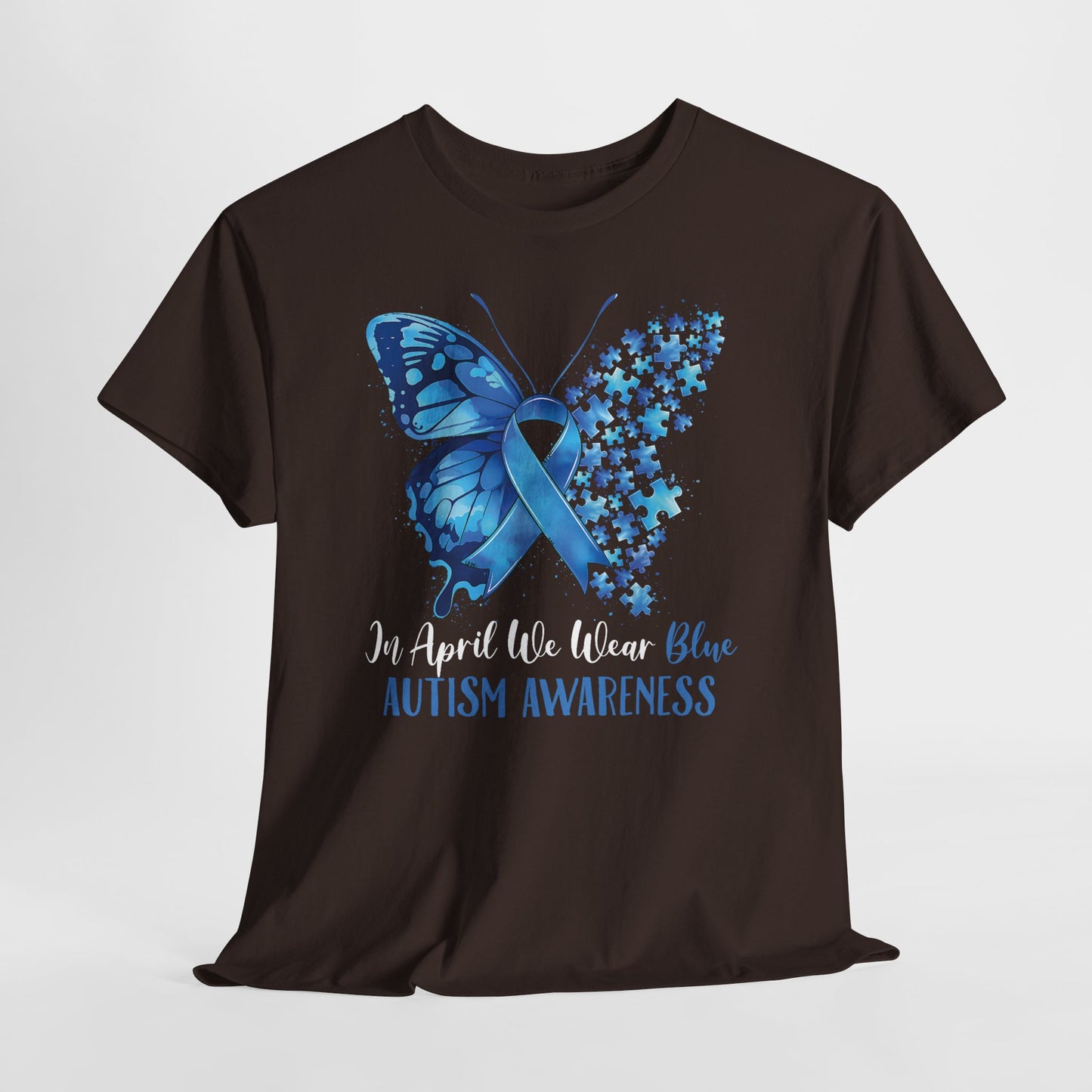 Autism Awareness Butterfly T‑Shirt — Blue Ribbon ‘Autism Awareness’ Tee