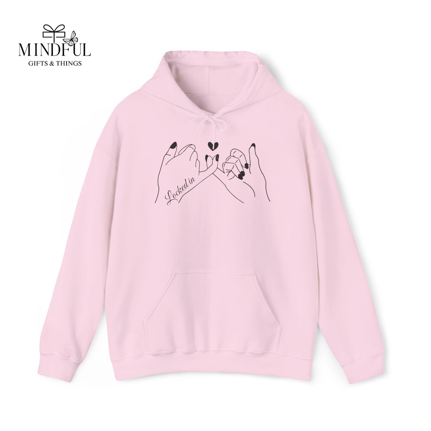Hoodie — Minimal 'Promise' Pinky Swear Line Art Pullover