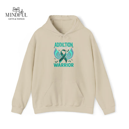 Addiction Warrior Hoodie — Recovery Support Ribbon Sweatshirt