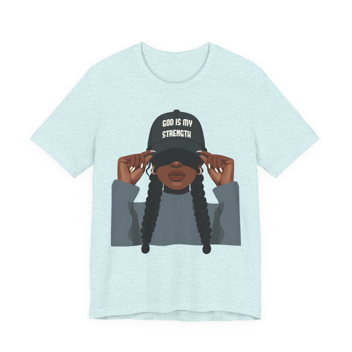 God Is My Strength Tee — Faith-Based Graphic T-Shirt with 'God Is My Strength' Cap