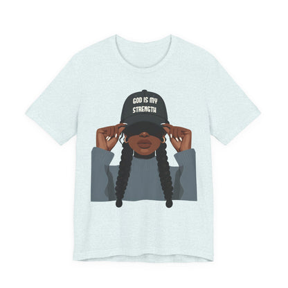 God Is My Strength Tee — Faith-Based Graphic T-Shirt with 'God Is My Strength' Cap