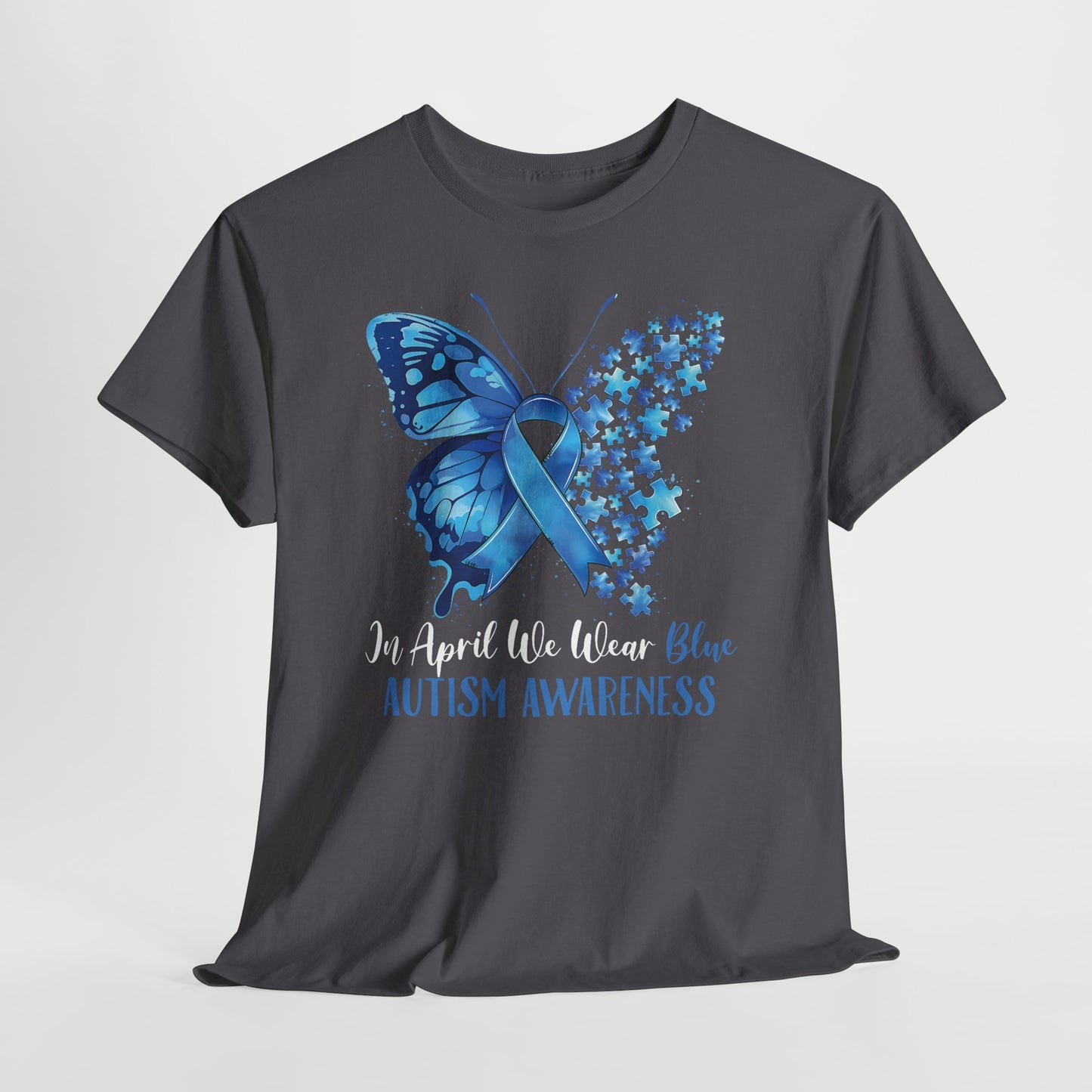 Autism Awareness Butterfly T‑Shirt — Blue Ribbon ‘Autism Awareness’ Tee