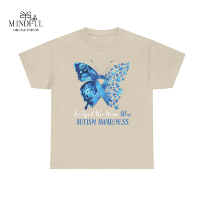 Autism Awareness Butterfly T‑Shirt — Blue Ribbon ‘Autism Awareness’ Tee