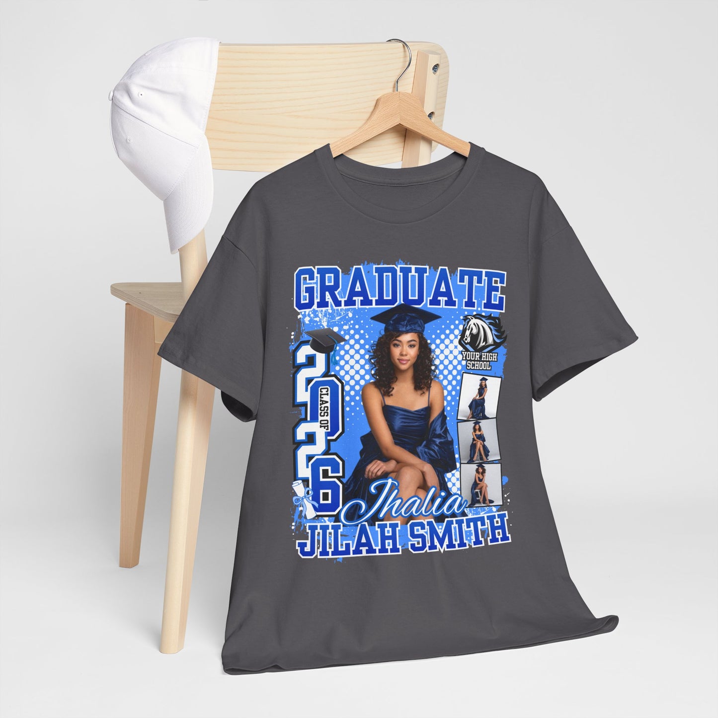Graduate 2026 Custom Photo T-Shirt — Personalized Name & Picture Keepsake