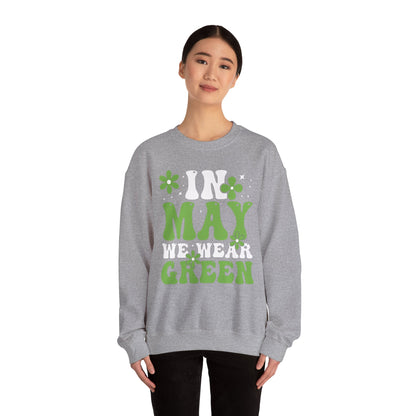 May the Green Crewneck Sweatshirt — St. Patrick’s Day Retro Floral Tee