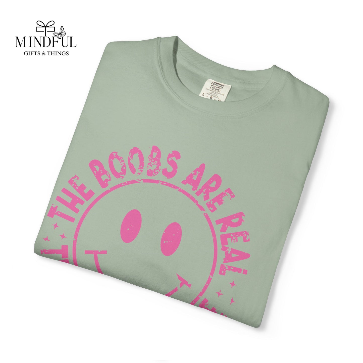 Sad Smiley Tee — “The Boobs Are Real, The Smile Is Fake” Graphic T-Shirt