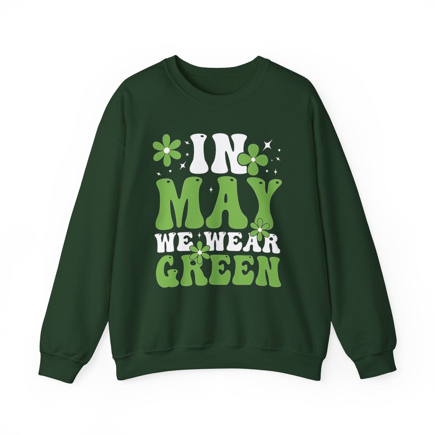 May the Green Crewneck Sweatshirt — St. Patrick’s Day Retro Floral Tee