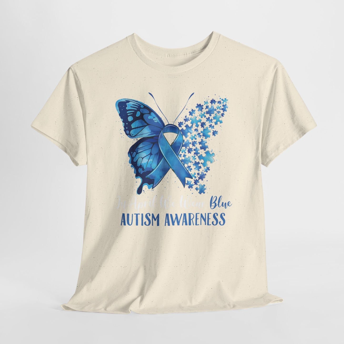 Autism Awareness Butterfly T‑Shirt — Blue Ribbon ‘Autism Awareness’ Tee
