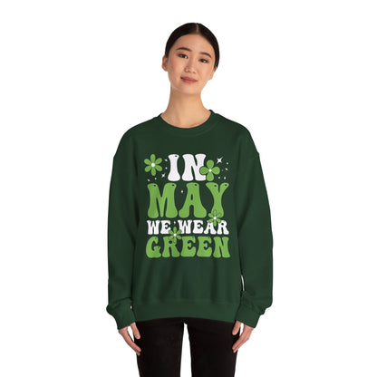 May the Green Crewneck Sweatshirt — St. Patrick’s Day Retro Floral Tee